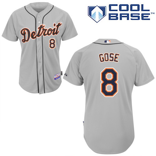 Anthony Gose #8 MLB Jersey-Detroit Tigers Men's Authentic Road Gray Cool Base Baseball Jersey